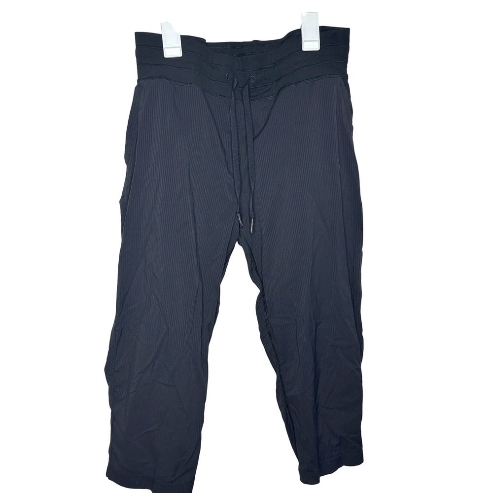 Lululemon Ribbed Crop Jogger Pants Black Women's Athleisure Size Small
